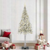 vidaXL Brad de Crăciun cu 300 LED cu suport Alb 210 cm PE și Oțel 3396246