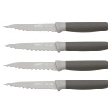 Cumpara ieftin Set Cutite pentru friptura BergHOFF, 4 piese, 11.5 cm, Otel, Gri HighLine Cooking