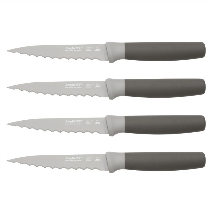 Set Cutite pentru friptura BergHOFF, 4 piese, 11.5 cm, Otel, Gri HighLine Cooking