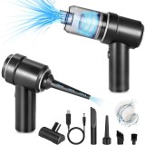 Cumpara ieftin Aspirator auto portabil multifunctional 9000Pa 3 in 1 negru USB reincarcabil, cu duze si filtru HEPA