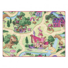 COVOR REBEL ROADS Candy Town 27 antiderapant pentru copii - roz si zöld, 95x133 cm