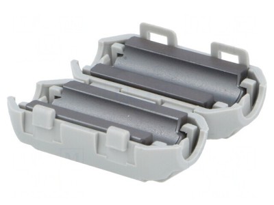 Ferită cablu rotund gri 30mm x 23mm x 7mm două piese foto