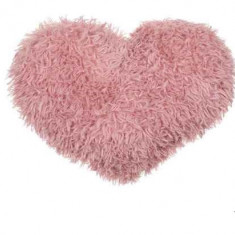 Perna Decorativa Shaggy Inima Dusty Pink 44x39cm