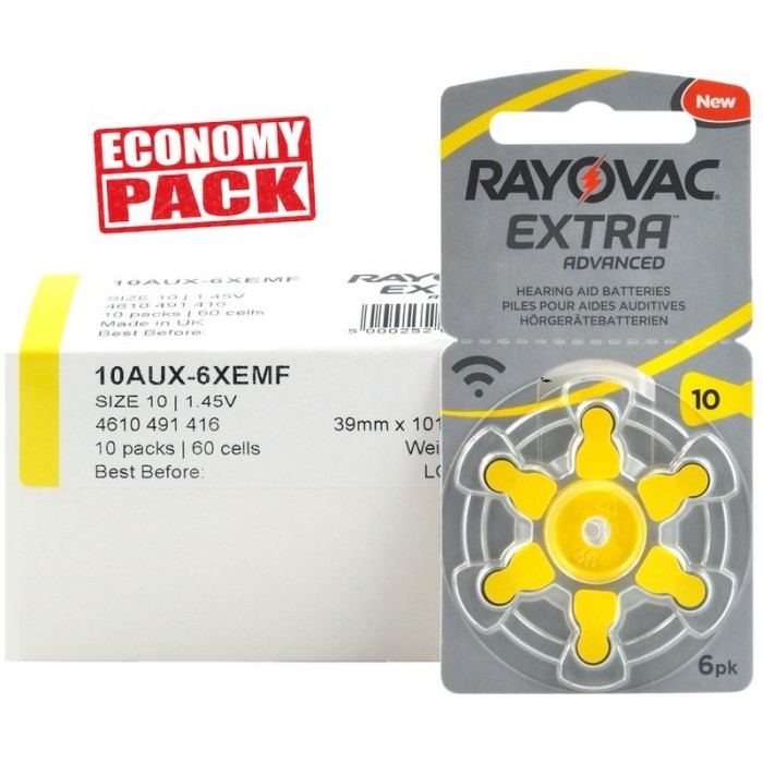 Baterii Rayovac 10 pentru aparate auditive Economy Pack 60 baterii Baterii Rayovac 10 pentru aparate auditive Economy Pack 60 baterii