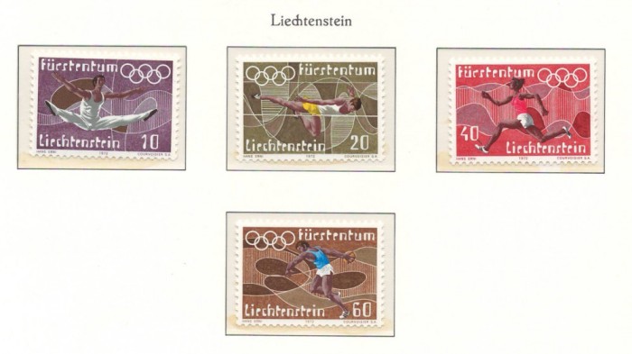 Liechtenstein 1972 Mi 556/59 MNH - Jocurile Olimpice vara, Munchen