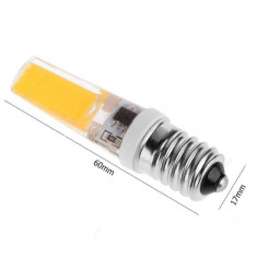 Bec LED E14 6W 220V COB 50-60Hz 62x16mm - Reglabil-Culoare Alb cald