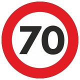 Indicator limitare viteza autocolant 70 km ora o12