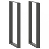 VidaXL Picioare de masă de bar &icirc;n formă de U, 2 buc., antracit, 40x(110-111) cm, oțel 4013242