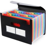 Cumpara ieftin Mapa pentru documente A4 cu 25 compartimente, organizator portabil cu etichete multicolore, capacitate mare, polipropilena rezistenta, 24 x 33 x 3 cm,