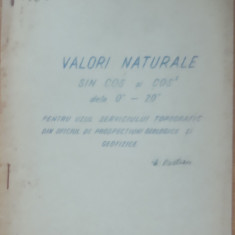 CARTEA ~ VALORI NATURALE SIN COS SI COS PENTRU UZUL SERVICIULUI TOPOGRAFIC