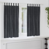 vidaXL Draperii opace cu agățătoare, 2 buc., gri &icirc;nchis, catifea