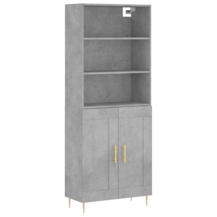 Dulap inalt, gri beton, 69,5x34x180, lemn compozit