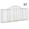 Cosuri gabion arcuite 7 buc, 200x30x80/100cm, fier galvanizat