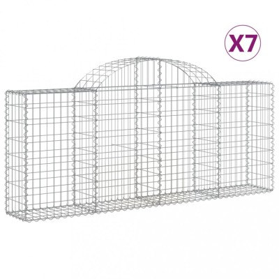 Cosuri gabion arcuite 7 buc, 200x30x80/100cm, fier galvanizat foto
