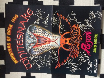 monsters of rock 1990 whitesnake aerosmith poison / AC/DC - Angus young poster foto