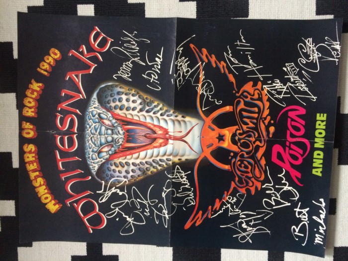 monsters of rock 1990 whitesnake aerosmith poison / AC/DC - Angus young poster