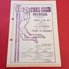 Program meci fotbal PETROLUL PLOIESTI - CHIMIA TURNU-MAGURELE(20.05.1979