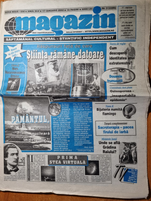 magazin 17 ianuarie 2002-art iordanescu, oprah, c.zeta-jones, j.travolta,de niro