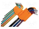 Set chei Torx&reg; NEO TOOLS TX10-TX50, 9 piese, cod coloristic