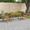 Garden Dining Set natural Lemn Solid de Acacia