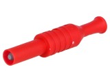 Conector banană 4mm roşu 36A 1kVAC cu izolaţie 63mm