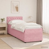 Cumpara ieftin Pat boxspring cu saltea cu headboard Roz 80 x 200 cm Catifea