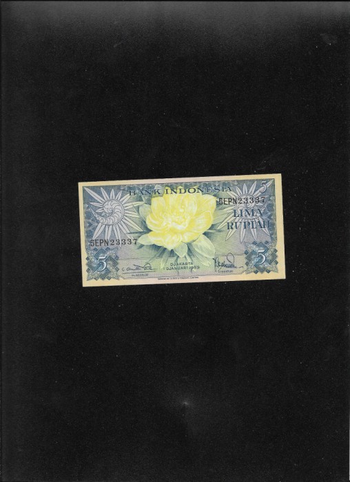 Indonezia Indonesia 5 rupiah rupii 1959 seria23337 unc
