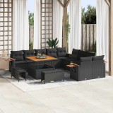 Cumpara ieftin Set de canapele pentru gradina 13 buc. Negru poliratan
