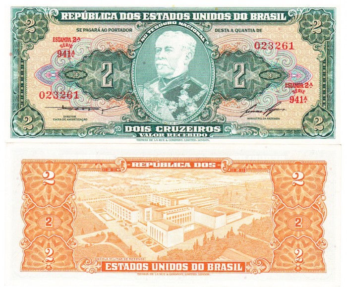 Brazilia 2 Cruzeiros 1956-1958 P-157a aUNC