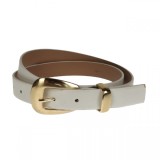 Curea Dama Piele Ecologica Alba 2.5 cm MADE IN ROMANIA - Curea subtire eleganta, ajustabila, casual &amp; ocazii speciale