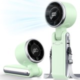 Cumpara ieftin Ventilator portabil din plastic cu baterii USB, cu motor electric, pliabil, fără elici, cu 5 trepte de viteza, verde
