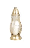 Candela funerara din sticla aurie pentru mormant, 40 h, 28 cm