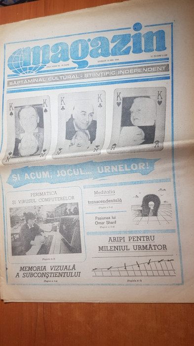 ziarul magazin 12 mai 1990-articol despre calin rosetti