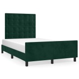 Cumpara ieftin Cadru de pat fara saltea, verde inchis, 120x200 cm, catifea