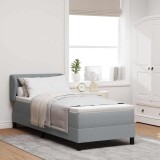 VidaXL Pat boxspring cu saltea Gri deschis 80 x 200 cm țesătură 3340052