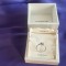 Inel aur alb 18K si diamant, model Tiffany, marime mica, nou, Comete gold-B&amp;B.
