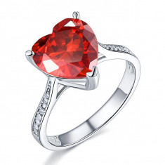 Inel Heart Red Bridal Engagement Marimea 6 foto