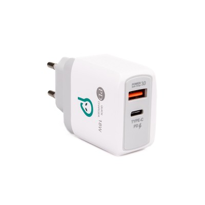 ALIMENTATOR retea SPACER Quick Charge 20W, USB Type-C PD+ USB Quick Charge, &amp;quot;SPAR-DUOQ-01&amp;quot; (timbru verde 0.18 lei) foto