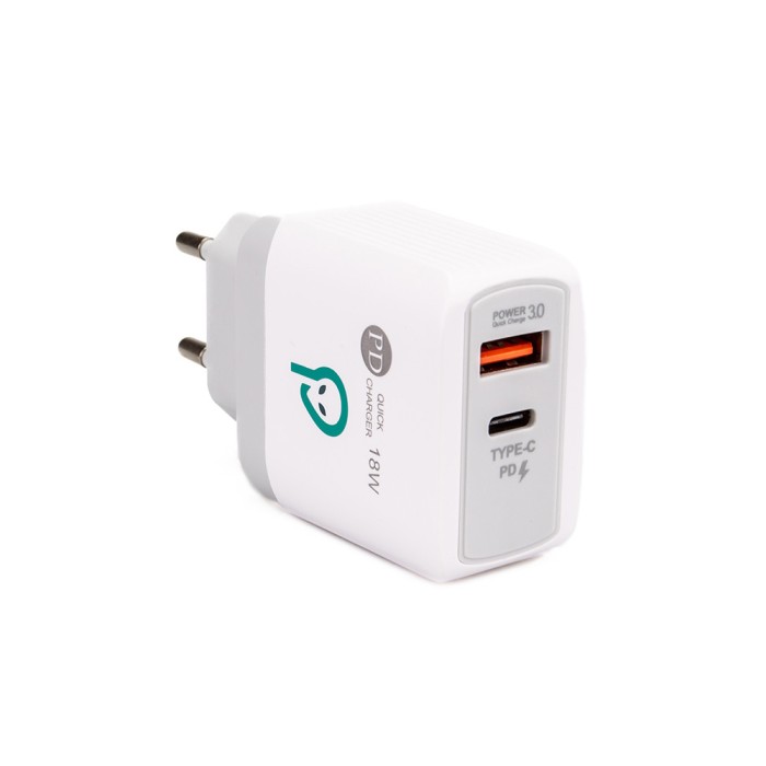 ALIMENTATOR retea SPACER Quick Charge 20W, USB Type-C PD+ USB Quick Charge, &quot;SPAR-DUOQ-01&quot; (timbru verde 0.18 lei)