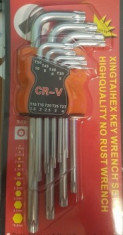 Set trusa chei imbus, stea /Torx 9 buc foto