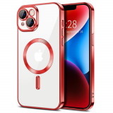 Cumpara ieftin Husa pentru iPhone 14 Plus, Techsuit Luxury Crystal MagSafe, Red