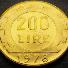 Moneda 200 LIRE - ITALIA, anul 1978 * cod 3837 = luciu de batere