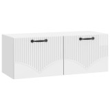 vidaXL Oglindă TV montată pe perete Alb foarte lucios Lemn prelucrat 899059