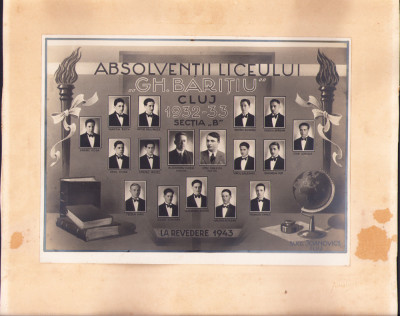 HST PM149 Poză Alexandru Ciura 1933 tablou absolvire Liceu Gheorghe Barițiu Cluj foto