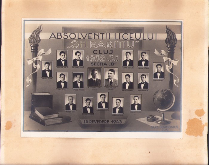 HST PM149 Poză Alexandru Ciura 1933 tablou absolvire Liceu Gheorghe Barițiu Cluj