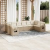 VidaXL Set canapele de grădină cu perne, 10 piese, bej, poliratan 3253005