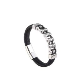Brățară bărbați piele BT08 foto
