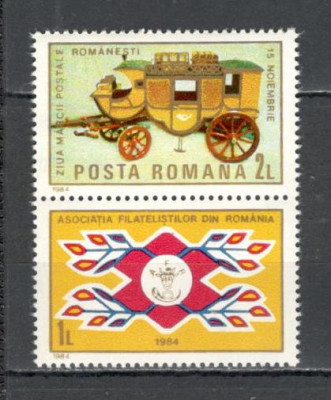 Romania.1984 Ziua marcii postale-cu vigneta YR.796 foto