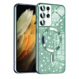 Husa premium Samsung Galaxy S21 Ultra 5G Asteroid GSM Luxury Glitter MagSafe, verde deschis