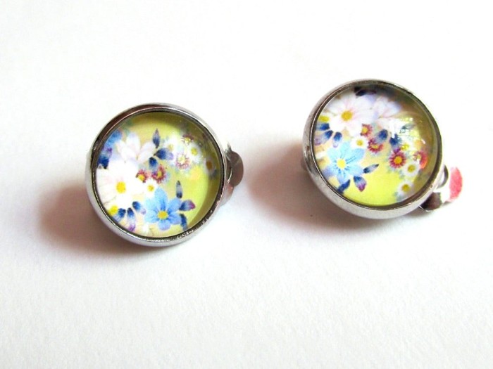 Cercei clips model floral A 12 MM
